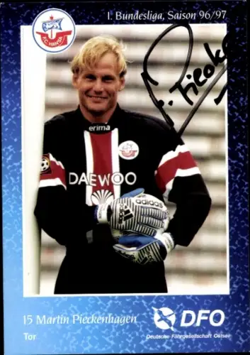 Autogrammkarte Fußballer Martin Pieckenhagen, FC Hansa Rostock, Autogramm
