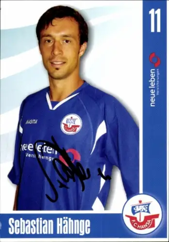 Autogrammkarte Fußballer Sebastian Hähnge, FC Hansa Rostock, Autogramm