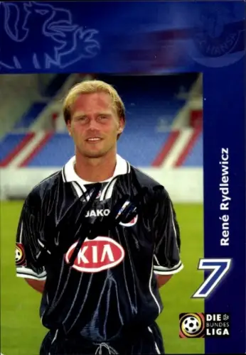 Autogrammkarte Fußballer René Rydlewicz, FC Hansa Rostock, Autogramm