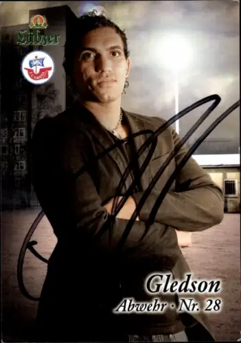 Autogrammkarte Fußballer Gledson, FC Hansa Rostock, Autogramm