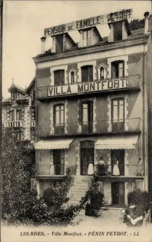 Ak Lourdes Hautes Pyrénées, Villa Montfort, Penin Peyrot