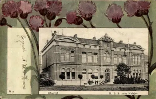 Passepartout Ak Utrecht Niederlande, H.B.S. voor Meisjes