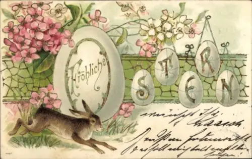 Ak Glückwunsch Ostern, Osterhase, Osterei