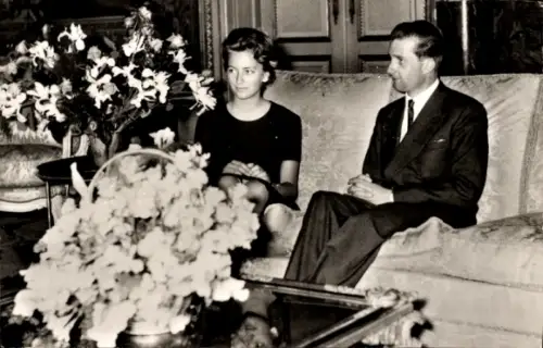 Ak Prinz Albert von Lüttich, Prinzessin Donna Paola Ruffo von Kalabrien, Verlobung