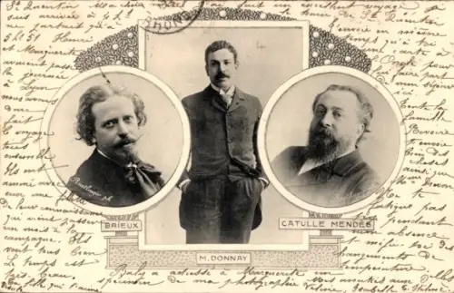 Passepartout Ak Schriftsteller Eugène Brieux, M. Donnay, Catulle Mendes, Annales Politiques et Litt.