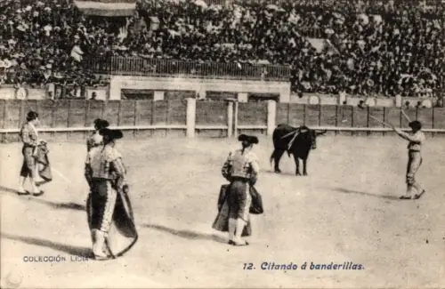 Ak Corrida de Toros, Citando a banderillas