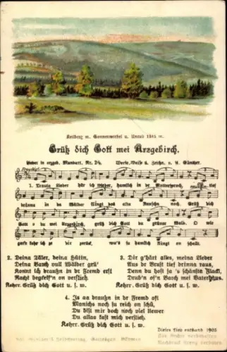 Lied Ak Günther, Anton, Erzgebirgische Mundart 24, Grüß dich Gott mei Arzgebirch, Keilberg