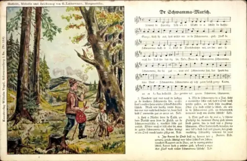 Lied Künstler Ak Lattermann, G., Dr Schwamma Marsch, Pilzsucher, Wilhelm Vogel Nr. 114
