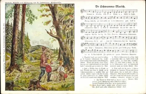 Lied Ak Wilhelm Vogel, Dr Schwamma-Marsch, erzgebirgische Mundart