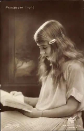 Ak Prinzessin Ingrid, Portrait im Profil