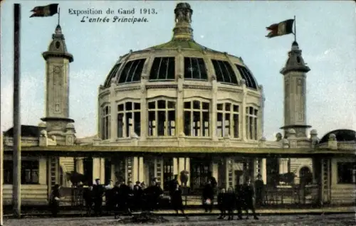 Ak Gent Gent Ostflandern, Genter Ausstellung 1913, Haupteingang