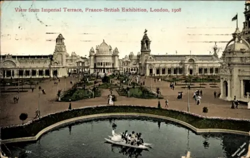 PC London City England, View from Imperial Terrace, Franco-British Exhibition 1908