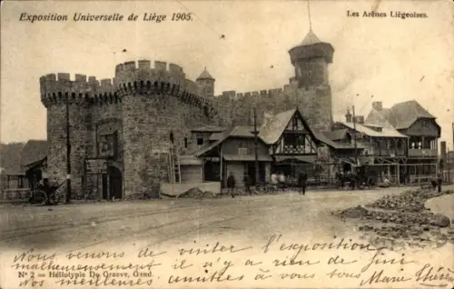 CPA Exposition Universelle de Liège 1905, Les Arènes Liègeoises