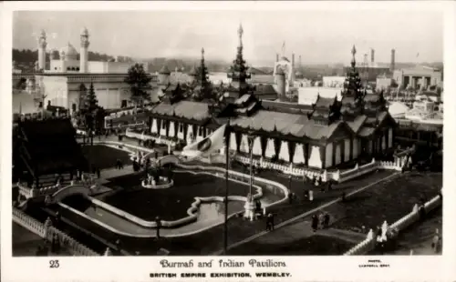 PC British Empire Exhibition Wembley, Burmah and Indian Pavilions
