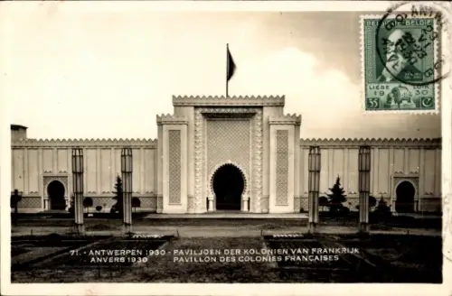 CPA Antwerpen, Exposition 1930, Pavillon des Colonies Françaises