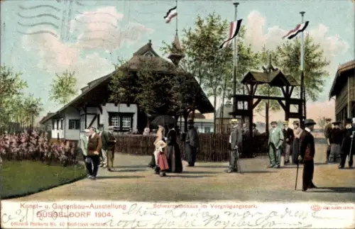 Ak Düsseldorf am Rhein, Schwarzwaldhaus im Vergnügungspark, Kunst- und Gartenbauausstellung 1904