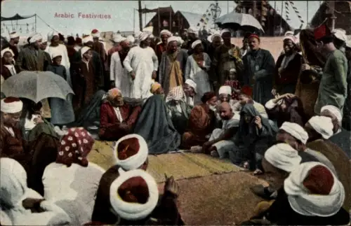 Ak Ägypten, arabische Festlichkeit, Männer