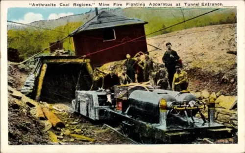PC USA, Anthracite Coal Regions, Mine Fire Fighting Apparatus at Tunnel Entrance