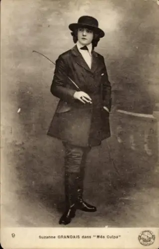 Ak Schauspielerin Suzanne Grandais, Méa Culpa, Portrait