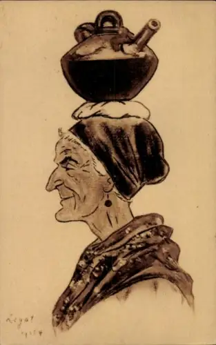 Künstler Ak Legat, Pays Basque, Vieille Basquaise