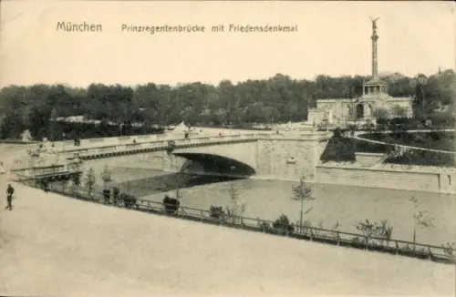 Ak München, Prinzregentenbrücke, Friedensdenkmal