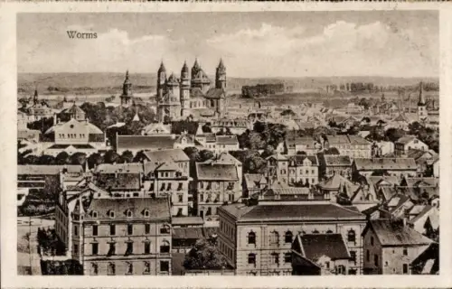 Ak Worms am Rhein, Stadtansicht von   Gebäude, keine Persönlichkeiten, schwarz-weiß