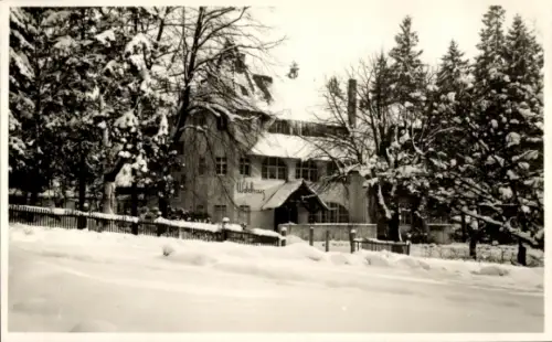 Ak Augustusburg im Erzgebirge, Waldhaus, Winter