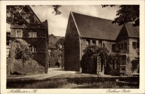 Ak Mühlhausen in Thüringen, Mühlhausen i. Th, Rathaus-Partie,  Gebäude, 