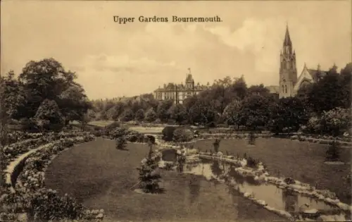 Ak Bournemouth Dorset England, Upper Gardens