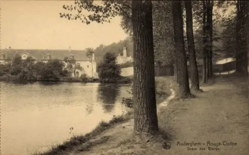 Ak Auderghem Oudergem Belgien Brüssel, Auderghem Rouge-Cloitre, Drève des Etangs, ruhige Landscha