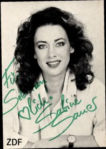 Ak Moderatorin Sabine Sauer, Autogramm
