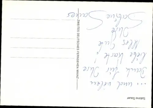 Ak Moderatorin Sabine Sauer, Autogramm