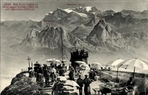 Ak Rigi Kulm Kanton Schwyz, Blick gegen Mythen, Glärnisch