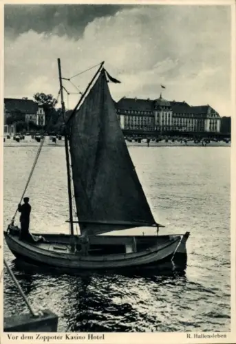 Ak Sopot Gdańsk Zoppot Danzig, Kasino-Hotel, Segelboot