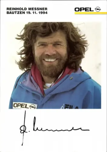 Autogrammkarte Bergsteiger Reinhold Messner, Autogramm