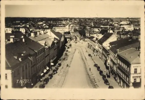 Foto Ak Tartu Dorpat Estland, Stadtpanorama, Straßenpartie