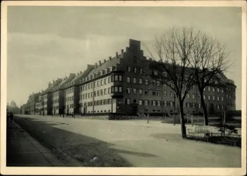 Ak Meerane in Sachsen, Chemnitzer Straße Ecke Fritz Brumm Straße, Wohnungsbau