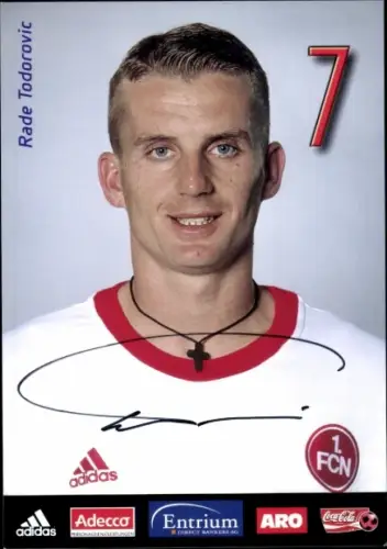 Autogrammkarte Fußballer Rade Todorovic, 1. FC Nürnberg, Autogramm