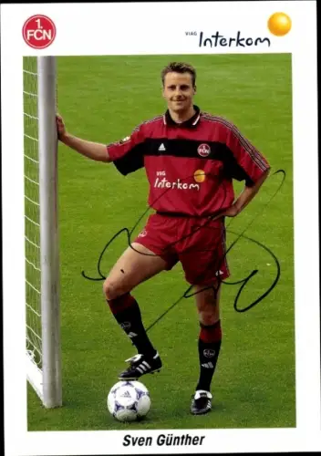 Autogrammkarte Sven Günther, 1. FC Nürnberg, Portrait, Autogramm