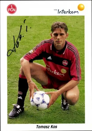 Autogrammkarte Fußballer Tomasz Kos, 1. FC Nürnberg, Autogramm