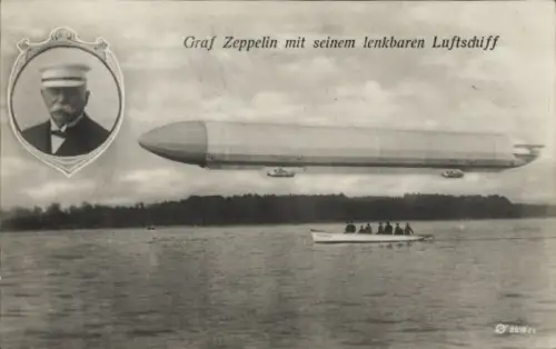 Ak Graf Zeppelin mit seinem lenkbaren Luftschiff