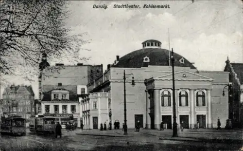Ak Gdańsk Danzig, Stadttheater, Kohlenmarkt