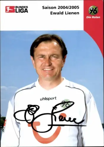 Autogrammkarte Trainer Ewald Lienen, Hannvover 96, Autogramm