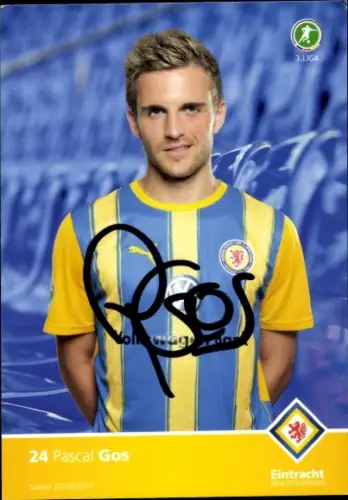 Autogrammkarte Fußballer Pascal Gos, Eintracht Braunschweig, Autogramm
