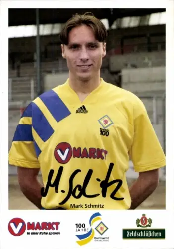 Autogrammkarte Fußballer Mark Schmitz, Eintracht Braunschweig, Autogramm