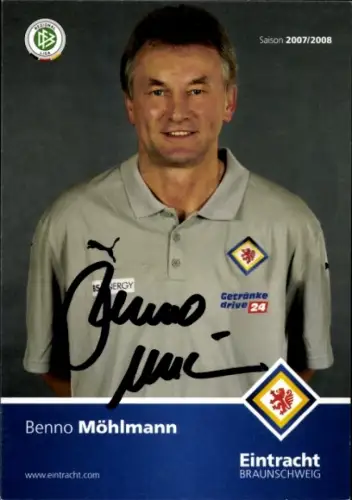 Autogrammkarte Trainer Benno Möhlmann, Eintracht Braunschweig, Autogramm