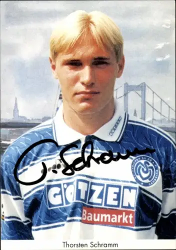Autogrammkarte Fußballer Thosten Schramm, MSV Duisburg, Autogramm