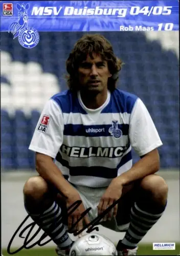 Autogrammkarte Fußballer Rob Maas, MSV Duisburg, Autogramm