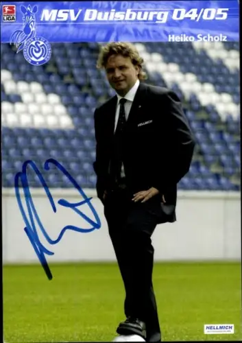 Autogrammkarte Co Trainer Heiko Scholz, MSV Duisburg, Autogramm