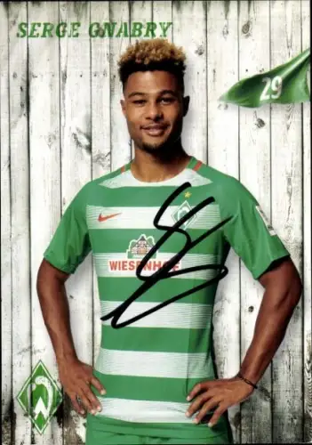 Autogrammkarte Fußballer Serge Gnabry, Werder Bremen, Autogramm